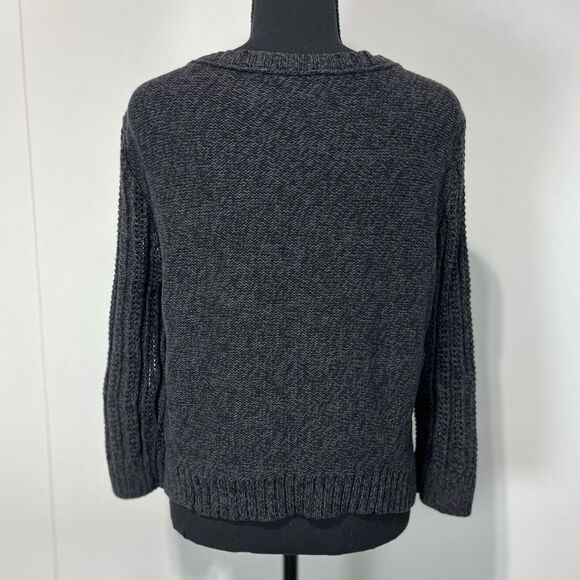 American Eagle Embellished Shoulder Zip Cardigan Sweater Sz S Women’s Grey - Picture 4 of 14